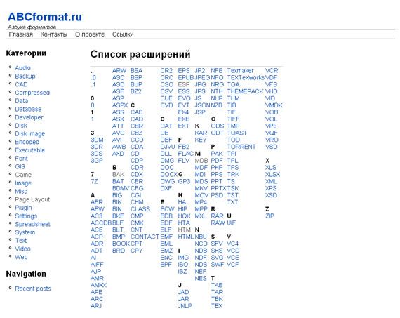 Онлайн помощник по расширениям файлов