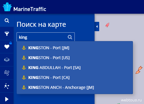 MarineTraffic — онлайн отслеживание судна в режиме реального времени